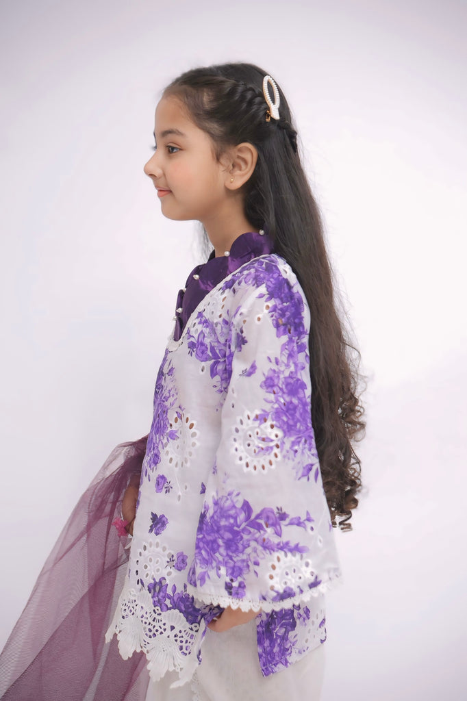 The purple chikankari dress