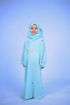 Ice Blue butterfly abaya