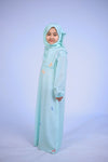 Ice Blue butterfly abaya