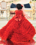 THE RED FRILL LONG DRESS
