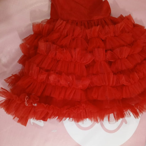 RED FRILL FROCK
