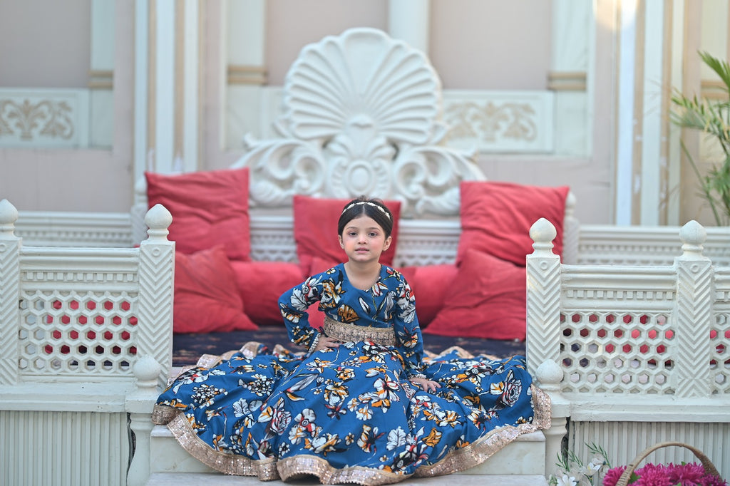 The Shehernaaz Lehenga Set (Navy Blue) sale