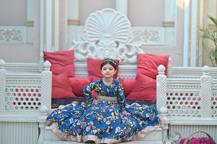 The Shehernaaz Lehenga Set (Navy Blue) sale