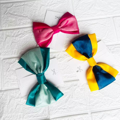 Double color bow  silk bow