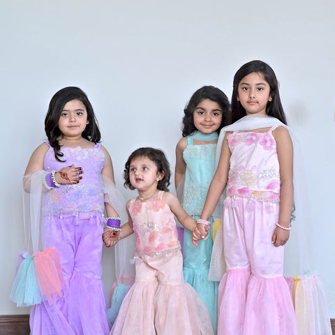 Maadano gharara set lilac