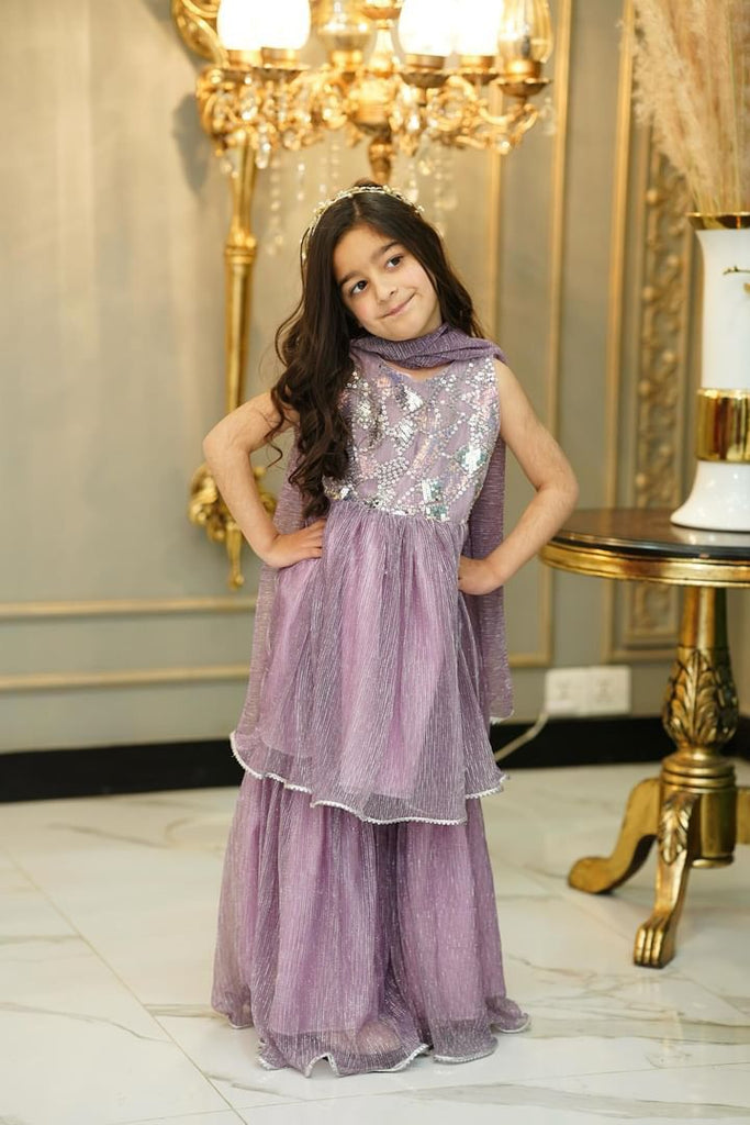 LILAC GLITTER GHARARA